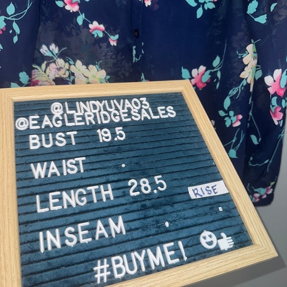 EUC Kut From The Kloth Jasmine Chiffon Blouse Blue Floral Size Medium - Picture 8 of 8